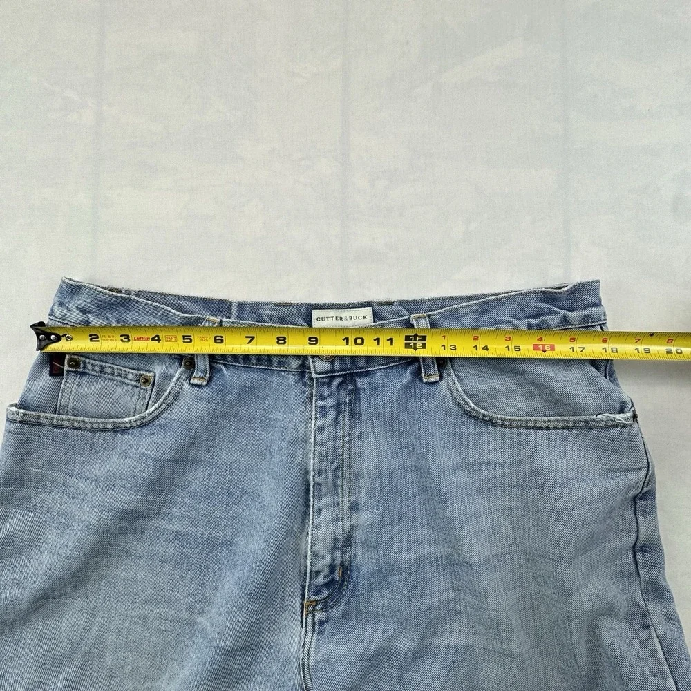 Cutter & Buck Men's Denim Shorts Size 36 Light Wash 100% Cotton Casual